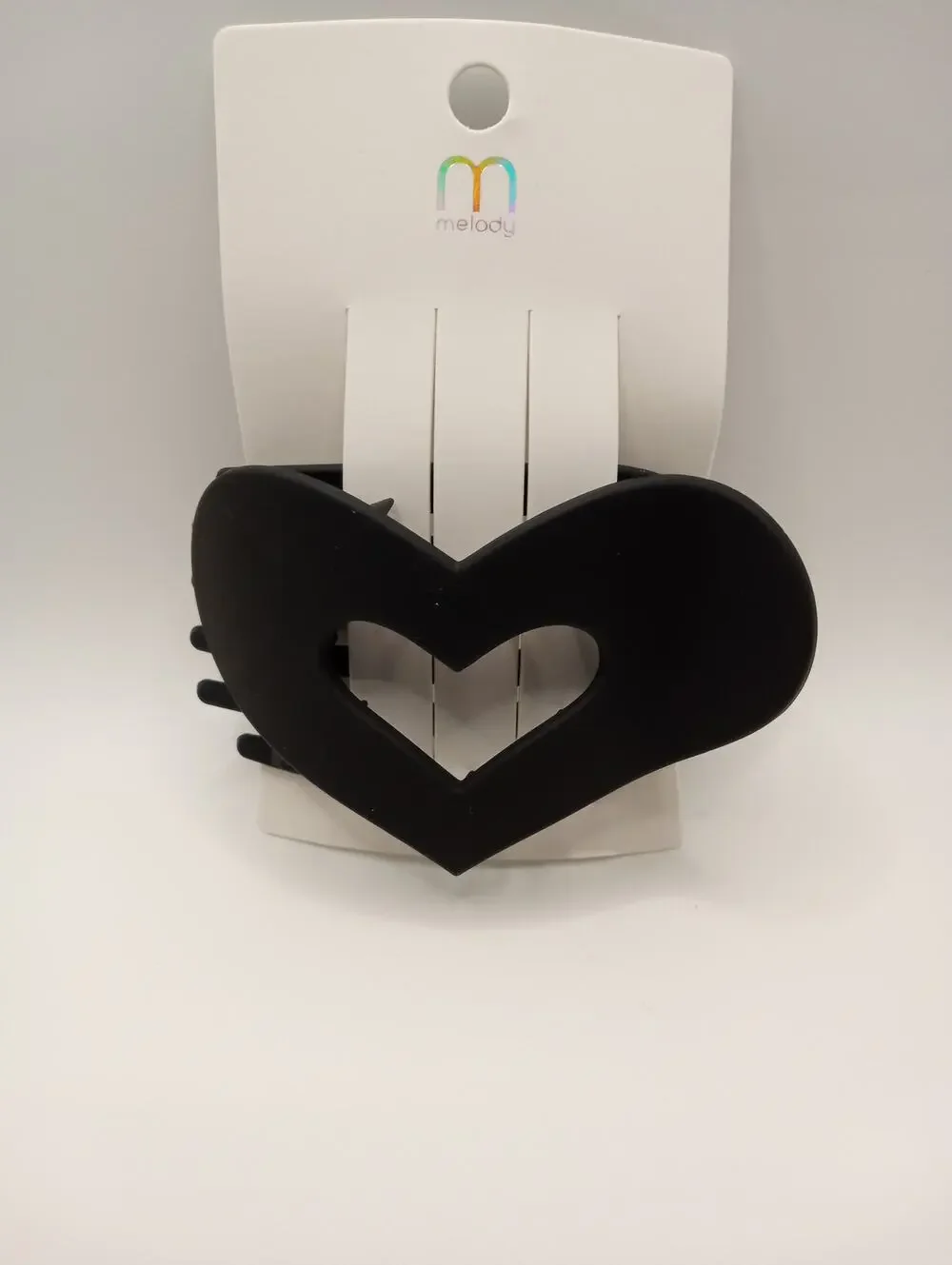 Black Heart Shaped Hair Clip Claw Flat 0908 0909
